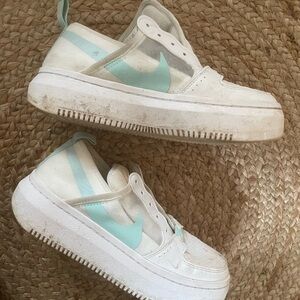 Nike Court Vision Alta TXT White Green Basketball Running Sneakers